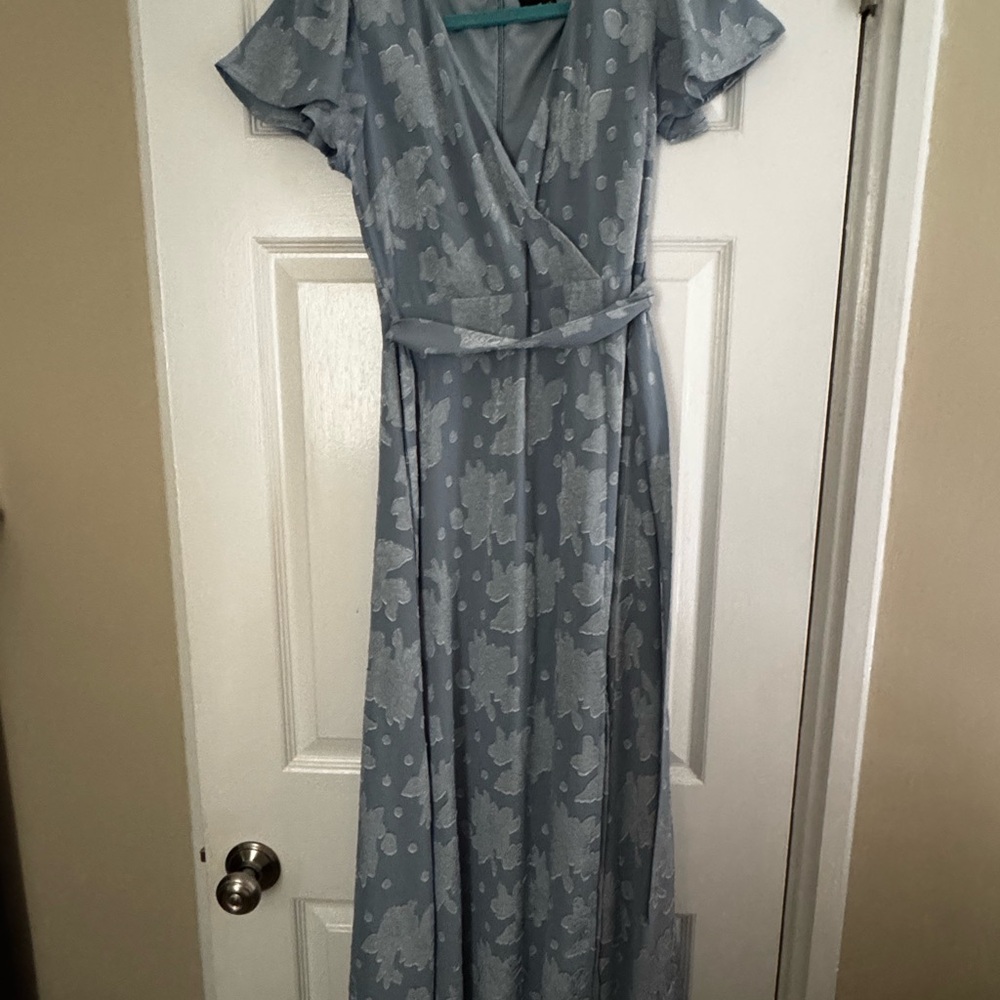 Lulu's Light Blue Floral Maxi Dress